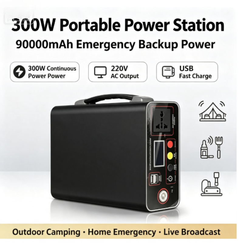 Solar Emergency Charger - Centrale électrique portable 300W 220V, 333Wh,